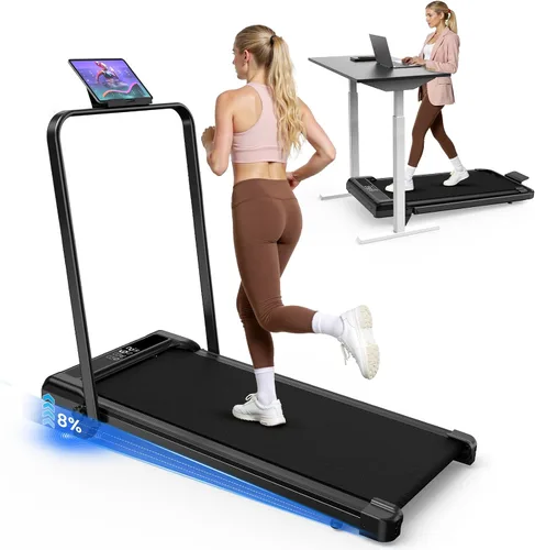 Miniatura 10 de Almohadilla para caminar con inclinación, caminadora debajo del escritorio para oficina en casa con ultra silenciosa <40 dB, 2.5 HP portátil
