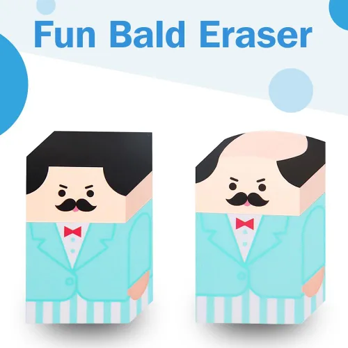 Miniatura 2 de 8 unidades de borradores de salario para tío calvo a granel, borrador calvo a granel, borrador de lápiz divertido para mascotas, regalos de regreso
