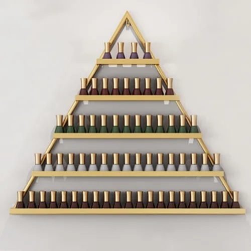Miniatura 9 de Estante organizador de perfume montado en la pared, estante triangular de metal para esmalte de uñas, estante de exhibición de aceites esenciales