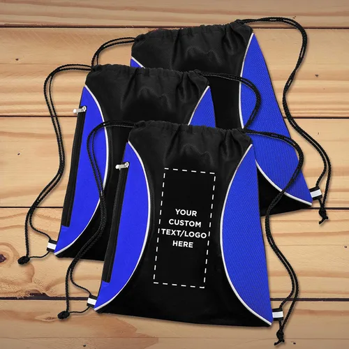 Miniatura 30 de DISCOUNT PROMOS Juego de mochilas con cordón no tejidas personalizadas de 10/50/100, paquete personalizado a granel
