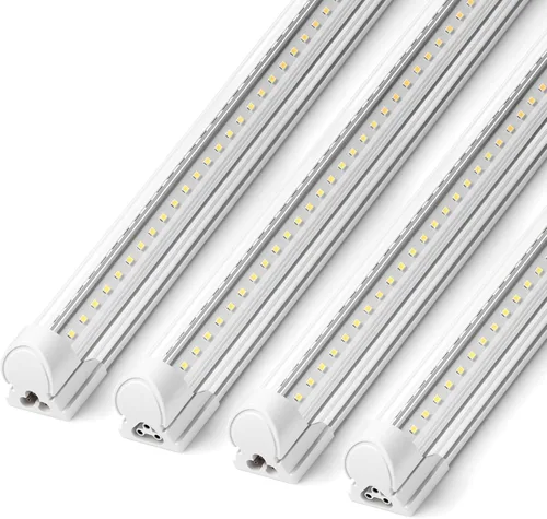 Miniatura 22 de Barrina T8 Luz LED para Taller 4 Pies, 40W 5500LM 5000K, Cubierta Transparente, Luces de Techo para Garaje, Lámpara LED en Forma de V, Luces