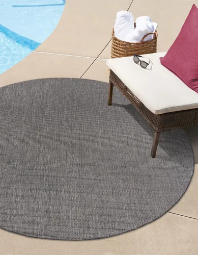 Miniatura 38 de Unique Loom Collection Alfombra de Área Plana Casual de Transición Sólida Jaspeada para Interiores/Exteriores (Pasillo 2' x 6' 1", Azul/Azul Marino)