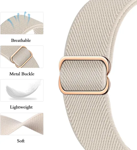 Miniatura 2 de Correa elástica de nailon compatible con Apple Watch de 38 mm, 40 mm, 41 mm, 42 mm, 44 mm, 45 mm, 46 mm, para mujeres y hombres, correa deportiva