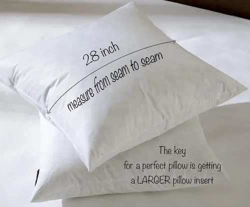 Miniatura 8 de basic home 28x28 Euro Throw Pillow Insert-Down Almohada de plumas Inserto-Tela de algodón Blanco-1 pieza