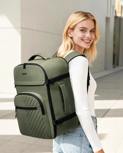 Miniatura 2 de LOVEVOOK Mochila de viaje para mujeres y hombres, bolsa de viaje para artículos personales de la TSA para laptop de 17.3 pulgadas aprobada por