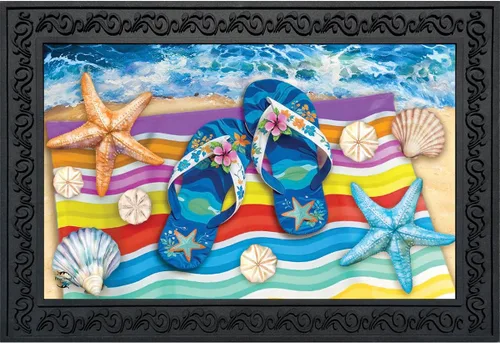 Miniatura 10 de Briarwood Lane Tapete con diseño de día de verano para interiores y exteriores, escena de playa, humor de perro, 18 x 30 pulgadas