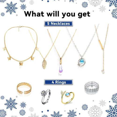 Miniatura 3 de Jewelry Advent Calendar 2024 for Adults with Charm Bracelets Necklace Earrings Rings Countdown 24 Days to Christmas Calendar Xmas Gifts for Daughter