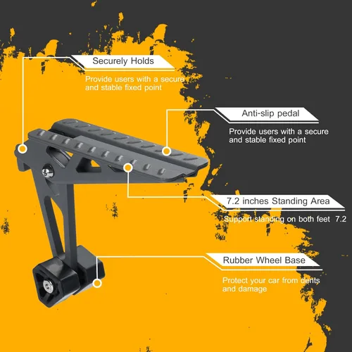 Miniatura 3 de COWVIE Escalón plegable para puerta de auto: Escalón para acceso al techo del vehículo para ambos pies, Escalera para la mayoría de SUV, Camiones