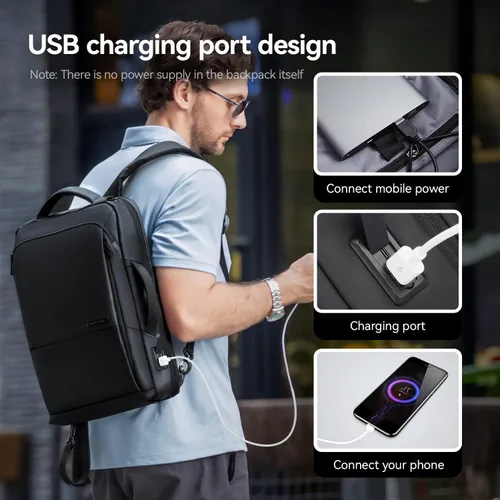 Miniatura 5 de Mochila para pequeñas empresas, inteligente 3 en 1 para laptop para hombres y mujeres, se adapta a laptop 15.6 con puerto USB, bolsa de viaje