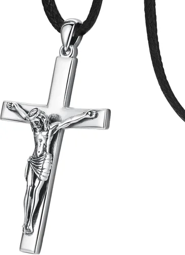 Eusense Collar con colgante de San MiguelSan CristóbalSan BenitoSan JudaVirgen María MilagrosaCrucifijo de JesúsSan JoséSan Antonio para hombres y