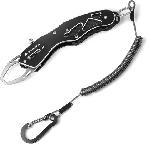Miniatura 9 de FLISSA Fish Gripper, Fish Lip Grip Tool with Carabiner and Spring Anti-Lost Rope, Durable Stainless Steel Fish Grabber Gripper, Lightweight Holder