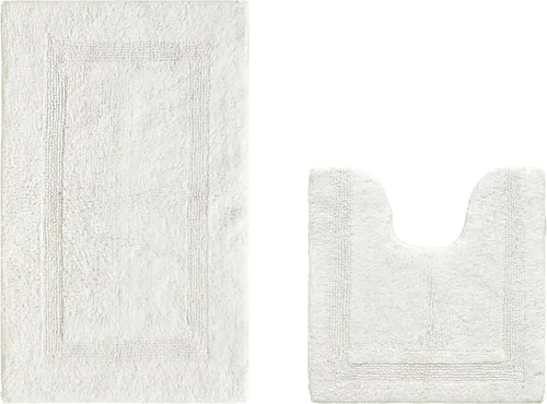Miniatura 64 de Better Trends Alfombra de Inodoro en Forma de U Cubierta de Asiento de Inodoro de Lujo 100% Algodón Absorbente de Agua, Cubierta de Tapa Reversible