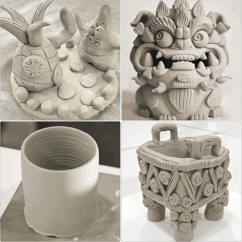 Miniatura 7 de Arcilla natural seca al aire de 10 libras a granel, arcilla de cerámica para modelado y escultura multiusos VIBRATITE para principiantes y Blanco