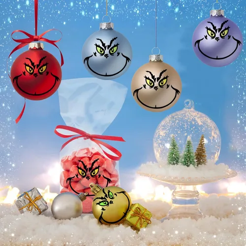 Miniatura 5 de 26 piezas de calcomanías de decoraciones navideñas, calcomanías de ojos y caras para adornos, calcomanías de vinilo impermeables para el hogar