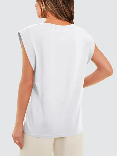 Miniatura 5 de WIHOLL Camisetas de manga casquillo para mujer, camisetas básicas de verano, estilo casual, ajuste holgado, moda 2024