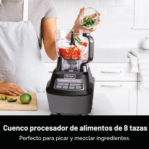 Miniatura 4 de Ninja Licuadora, procesador de alimentos, licuadora para batidos, incluye jarra, taza de batido y cuenco de 8 tazas, salsa, masa, batidos, granizado