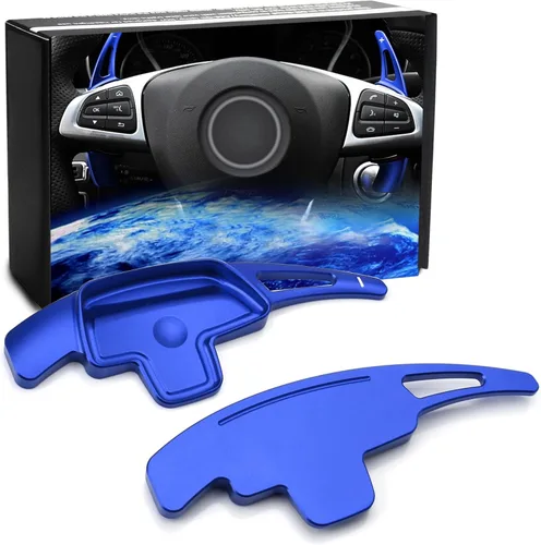 iJDMTOY Extensiones de paleta grandes de aluminio azul deportivo compatibles con Mercedes Benz W205 Clase C 2015-2021, Clase E W213, Clase C117 CLA,