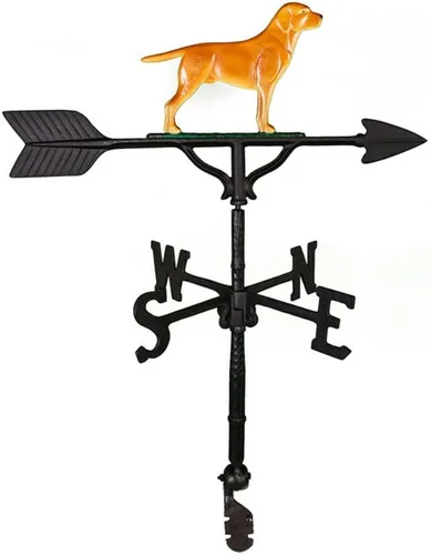 Miniatura 13 de Montague Metal Products Veleta de lujo de 32 pulgadas con adorno de Retriever negro satinado