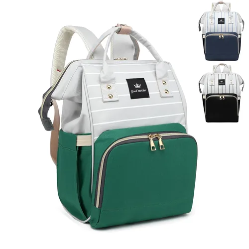 Miniatura 7 de Mochila azul para pañales para bebé, bolsa de viaje grande para niños y niñas, artículos esenciales para recién nacidos