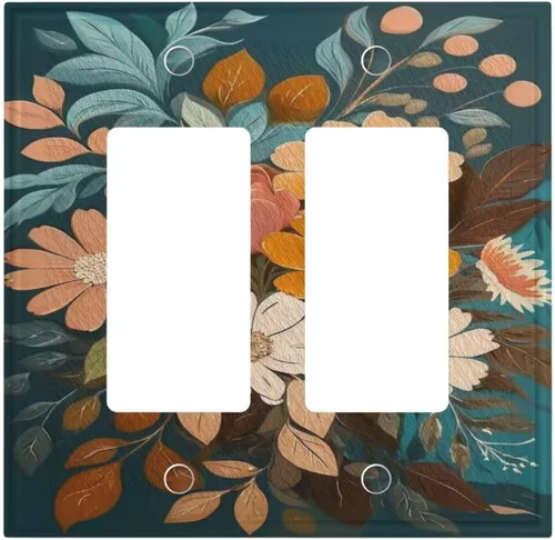 Miniatura 189 de Cubiertas Decorativas de Arte para Interruptores de Luz, Hojas de Otoño, Placa de Pared de Palanca Individual, Cubierta Decorativa de Interruptor