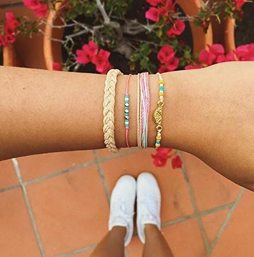 Miniatura 5 de Pura Vida - Pulsera brillante 100% impermeable, hecha a mano con abalorio revestido y correa ajustable
