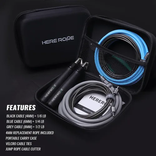Miniatura 9 de Hererope - Cuerda de saltar 3 en 1 para hombres y mujeres, 1/6 lb, 1/4 lb, 1/2 lb, juego de cuerda de saltar con pesos intercambiables