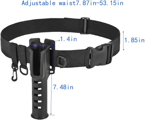 Miniatura 2 de Soporte para cinturón de caña de pescar, soporte para cinturón de pesca, soporte de caña de pescar, cinturón ajustable para pesca, Negro -, Moderno
