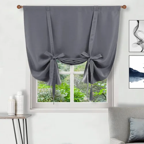 Miniatura 43 de DWCN Cortinas Opacas - Persiana Enrollable con Lazos para Ventana, Aislamiento Térmico, Oscurecimiento de Habitación, Cortinas con Bolsillo