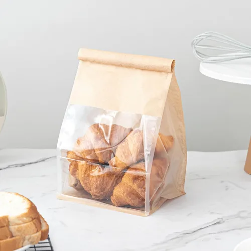 Miniatura 18 de 50 bolsas de pan de 8.6 pulgadas con cierre de alambre, bolsas grandes para pan hechas de papel de algodón marrón, bolsa de almacenamiento y empaque