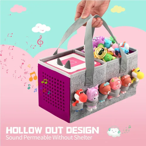 Miniatura 5 de Estuche de transporte para Toniebox Starter Set y figuras Tonies, bolsa plegable de tela de fieltro para viajes y juguete musical para Toniebox 2