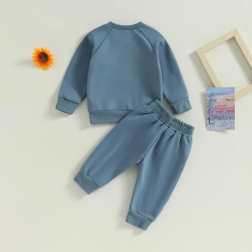 Miniatura 6 de Hoanselay Conjunto de sudadera de manga larga con capucha y pantalones de otoño e invierno para bebé niño