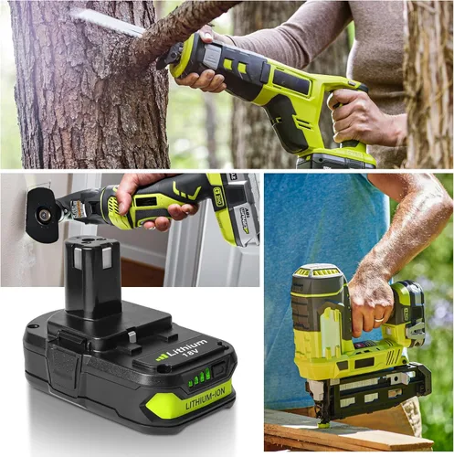 Miniatura 6 de TENMOER Paquete de 2 baterías de 18 V y 3.0 Ah compatibles con batería Ryobi de 18 V con kit combinado de cargador