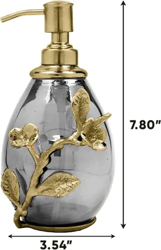 Miniatura 6 de Decozen Dispensador de jabón – Latón y vidrio acabado dorado recargable jabón líquido y loción, dispensador de bomba de jabón para decoración