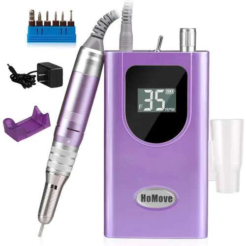 Miniatura 9 de Taladro de uñas profesional de 35000 rpm, máquina de taladro de uñas portátil Efile, lima de uñas eléctrica de bajo calor para uñas de gel acrílico