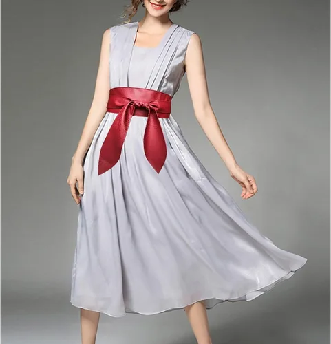 Miniatura 5 de Cinturón ancho de piel sintética para mujer, cinturón de Obi, cinturón de cincha con lazo, color brillante para vestido