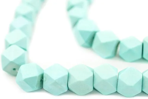 Miniatura 56 de TheBeadChest - Cuentas de madera de cubo sin esquinas azul azul: cuentas orgánicas naturales de corte de diamante de 0.787 in para la fabricación