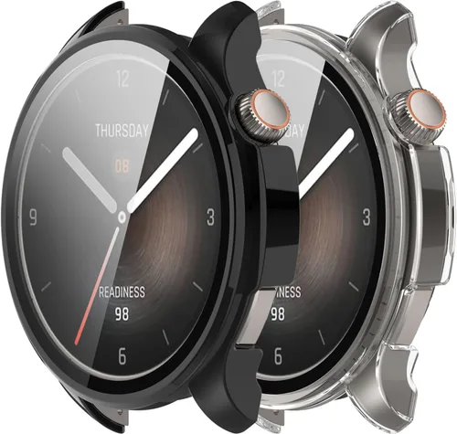Miniatura 9 de Funda compatible con Amazfit Balance Frame PC funda protectora + película de vidrio templado para Amazfit Balance Smartwatch protectores de pantalla