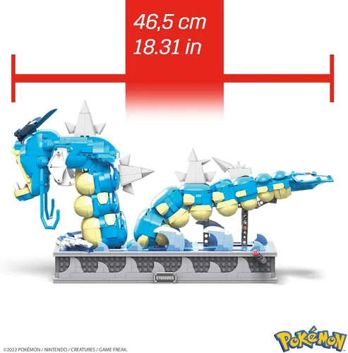 Miniatura 4 de MEGA Pokémon Set de Juguetes de Construcción, Gyarados en Movimiento con 2186 Piezas, Boca y Cola en Movimiento, para Niños o Adultos Coleccionables