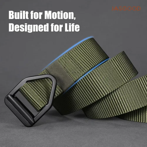 Miniatura 6 de JASGOOD Cinturón táctico de nailon reforzado resistente para hombres correa de cinturón militar ajustable con hebilla de metal