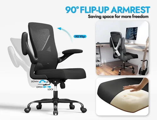 Miniatura 4 de Ergalithic Silla ergonómica de oficina – Sillas de escritorio de computadora en forma de X cómodas, silla de juegos de malla con respaldo alto
