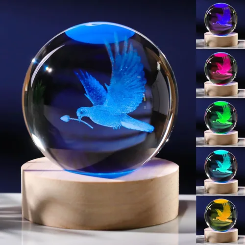 Miniatura 31 de Regalos de ajolote 3D para mujer, bola de cristal de 2.362 in, figuras de ajolote, decoración de animales de cristal, artículos de animales