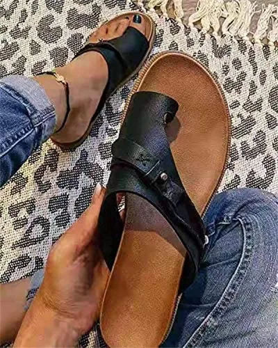 Miniatura 152 de Ladmiple Sandalias ortopédicas florales de moda 2023 con soporte de arco, zapatillas romanas casuales con puntera abierta