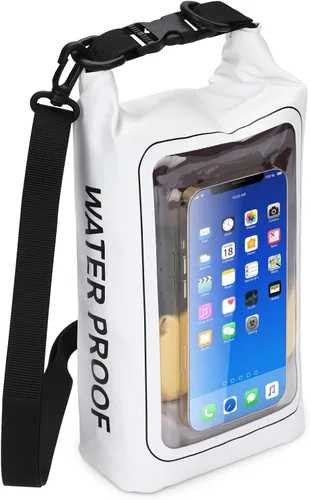Bolsa impermeable IP68 de 2L - Bolsa impermeable para piscina con tapa enrollable, bolsas secas impermeables para kayak - con funda para teléfono,