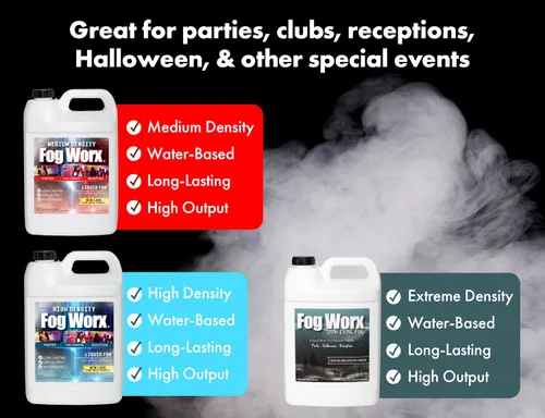 Miniatura 7 de FogWorx Fog Juice - 1 galón de líquido de niebla orgánico (128 onzas) - Densidad media, alto rendimiento, larga duración líquido para máquina