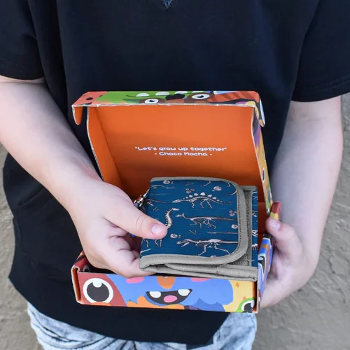Miniatura 2 de Choco Mocha Carteras infantiles para niños, Dinosaurio Fósil-Azul, Moderno