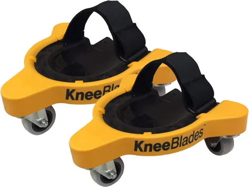 Milescraft 1603 Knee Blades - Rodilleras Duraderas de Trabajo Pesado con 3 Ruedas y Cómodos Cojines de Gel para Adultos Unisex, Capacidad de Giro