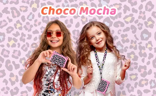 Miniatura 3 de Choco Mocha Carteras infantiles para niñas, rosa (Leopard-pink), Minimalista