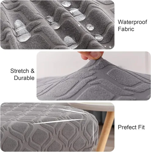 Miniatura 3 de Genina Juego de 4 fundas 100 % impermeables para sillas de comedor grandes, fundas protectoras elásticas para sillas Parson para el hogar