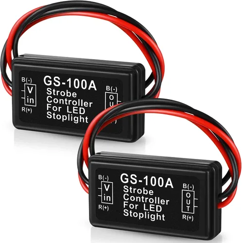 Frienda 2 piezas de luz de freno intermitente estroboscópica luz trasera LED módulo flash estroboscópico controlador para motocicletas, coches,