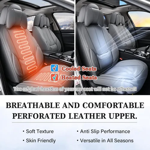 Miniatura 7 de Coverado Juego completo de fundas universales para asiento de automóvil, 5 asientos universales para automóviles, fundas impermeables de piel